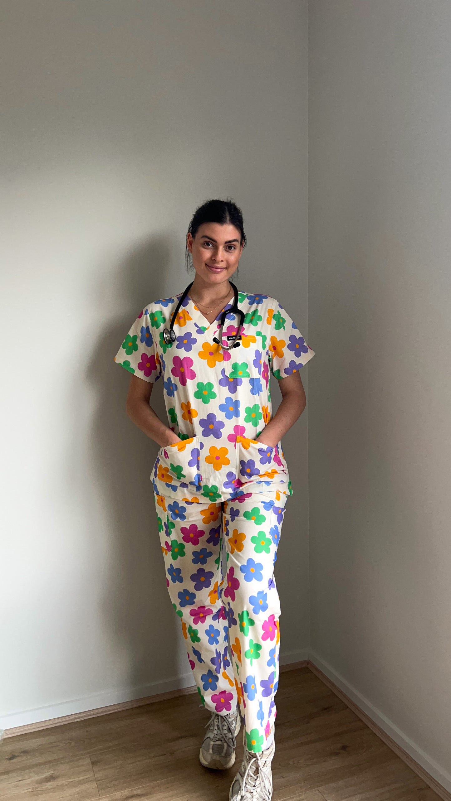 Fun & Colourful Scrubs for healthcare workers. 100% Cotton.