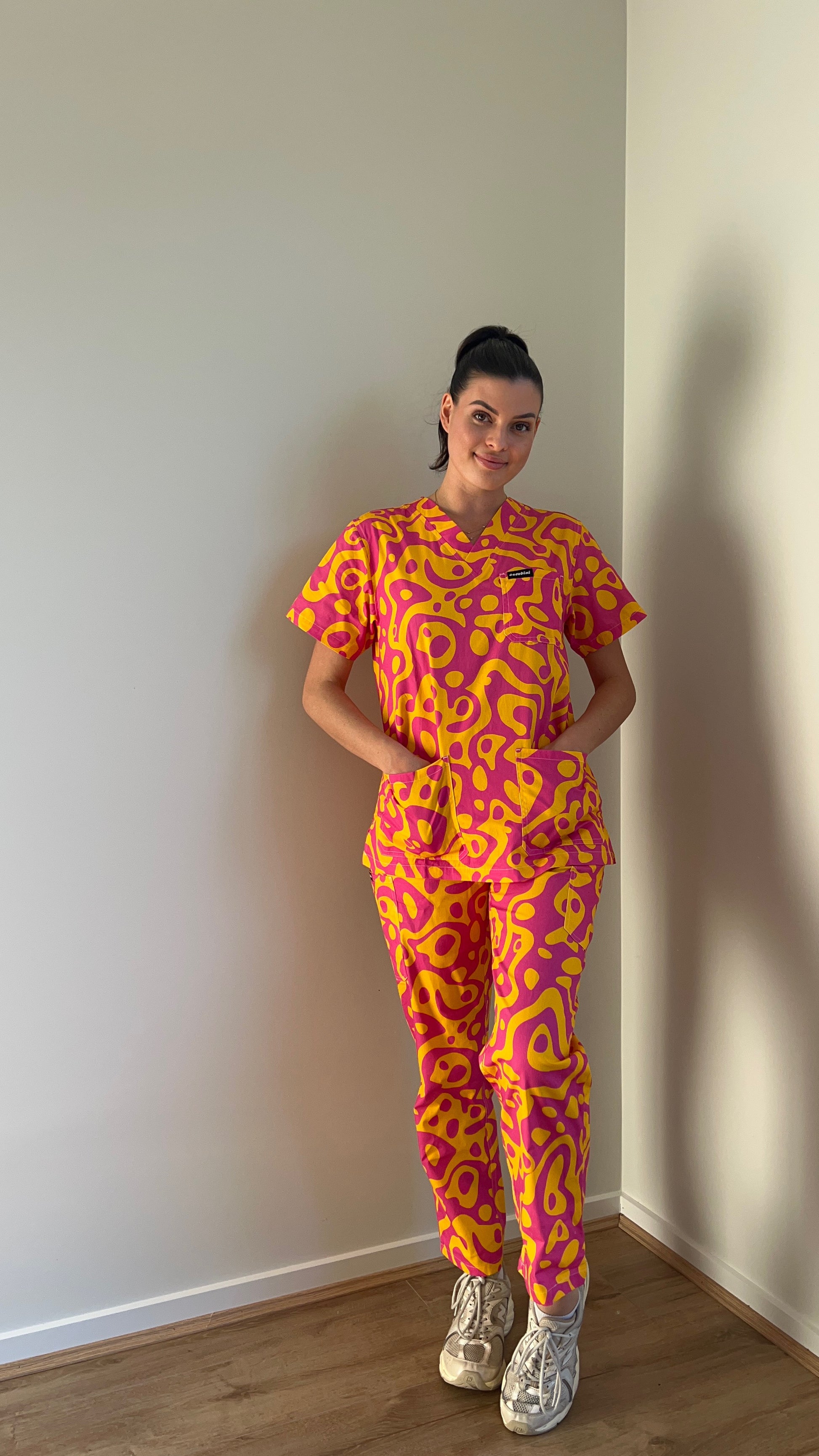 Fun & Colourful Scrubs for healthcare workers. 100% Cotton.