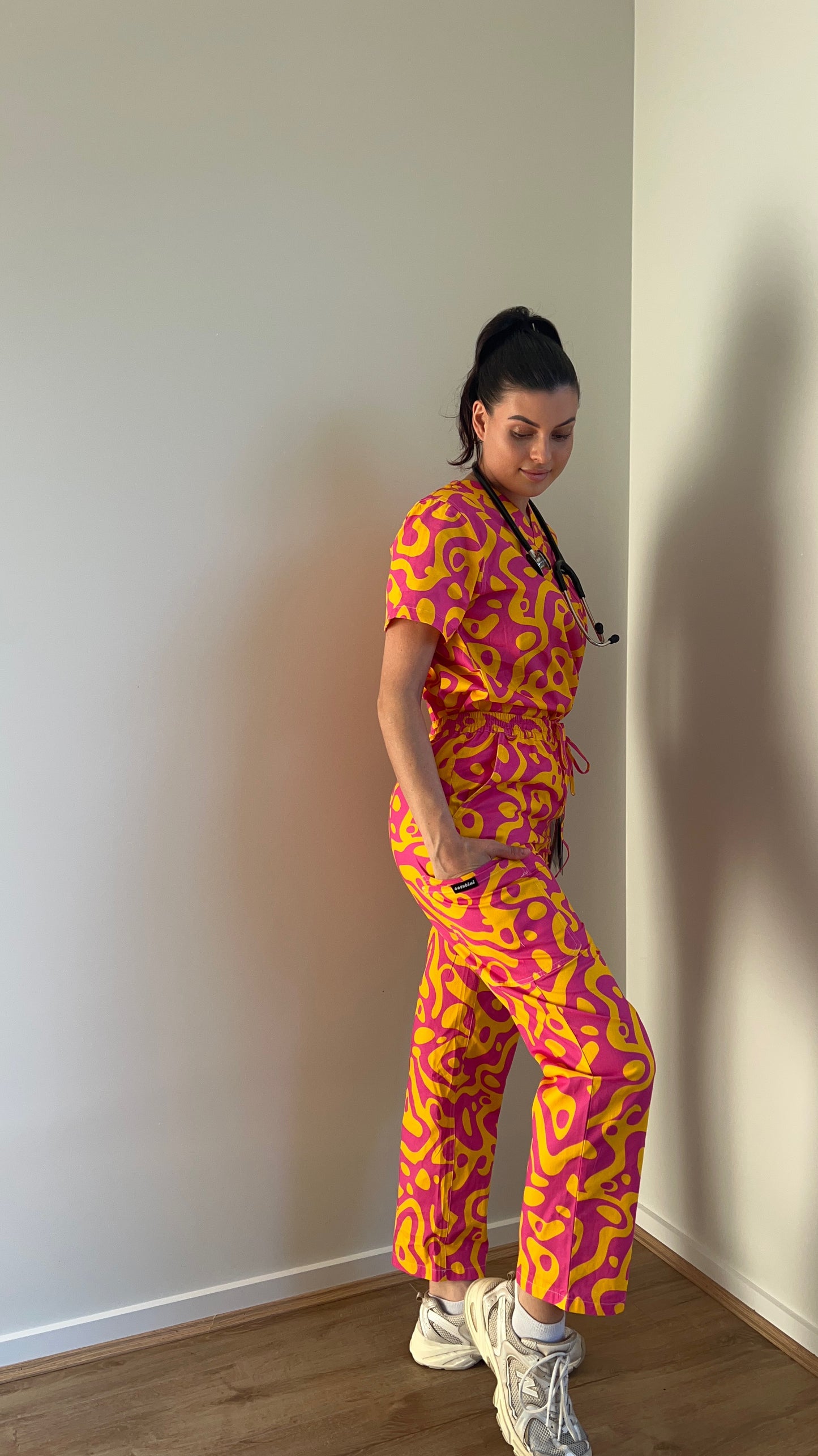 Fun & Colourful Scrubs for healthcare workers. 100% Cotton.