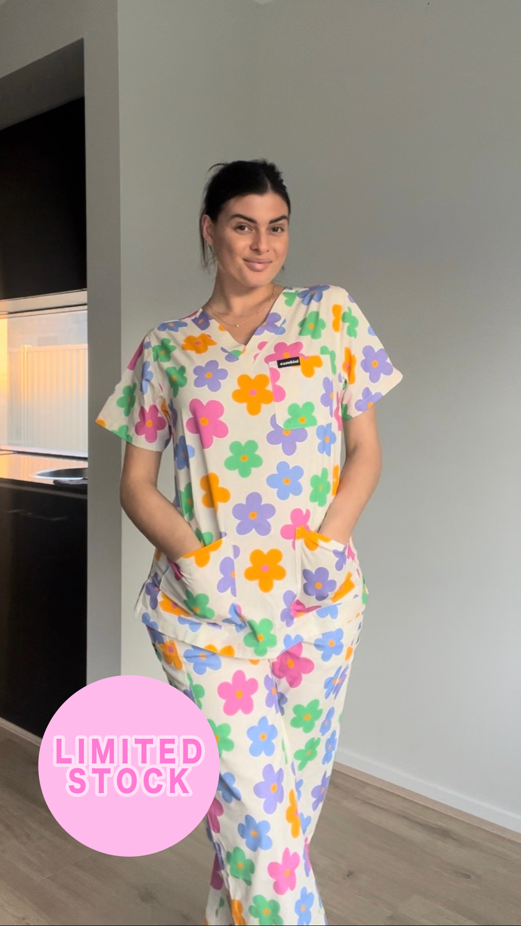 Fun & Colourful Scrubs for healthcare workers. 100% Cotton.